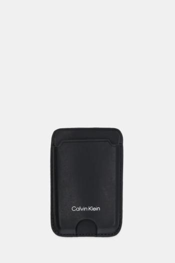 Kožené puzdro na karty Calvin Klein čierna farba, LV04F1070G