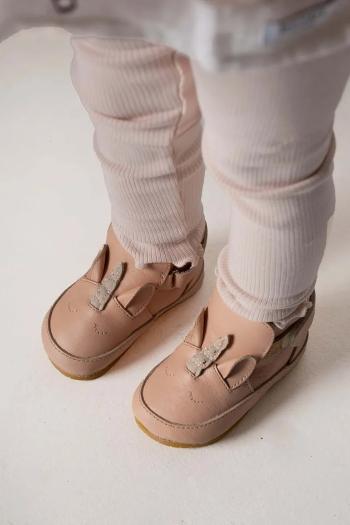 Kožené topánky pre bábätká Donsje Morris Sneakers Unicorn ružová farba, 1036305