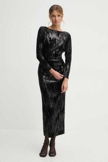 Zamatové šaty Pepe Jeans ANASTASIA čierna farba, maxi, priliehavé, PL953636