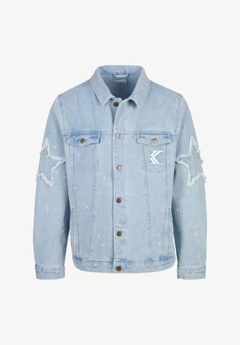 Karl Kani OG Paintsplatter Denim Trucker Jacket bleached blue/white - M