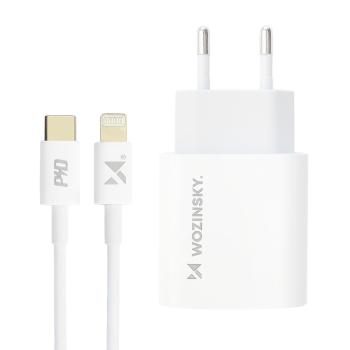 WOZINSKY 20W Nabíjačka  USB Type-C + Lightning kábel biela