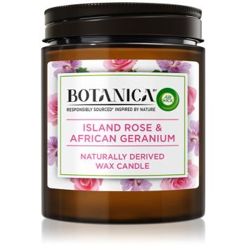 Air Wick Botanica Island Rose & African Geranium vonná sviečka s vôňou ruží 205 g