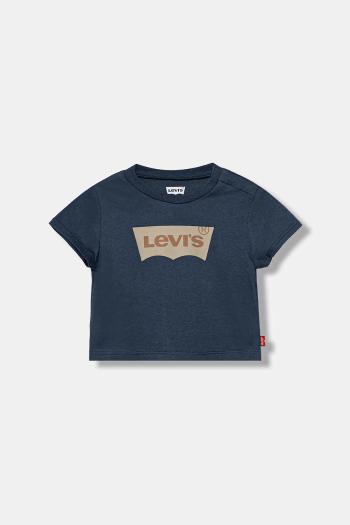 Detské bavlnené tričko Levi's tyrkysová farba, s potlačou, 6E8157