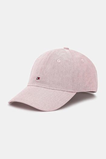 Bavlnená šiltovka Tommy Hilfiger ružová farba, jednofarebná, AM0AM13160