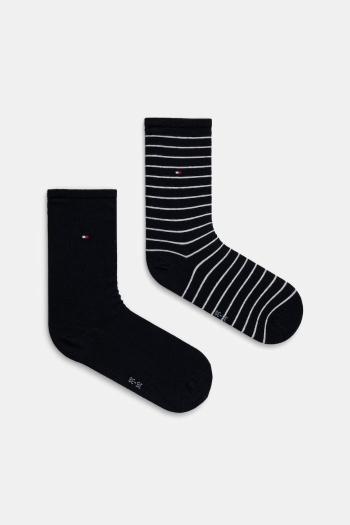 Ponožky Tommy Hilfiger 2-pak dámske, tmavomodrá farba, 100001494