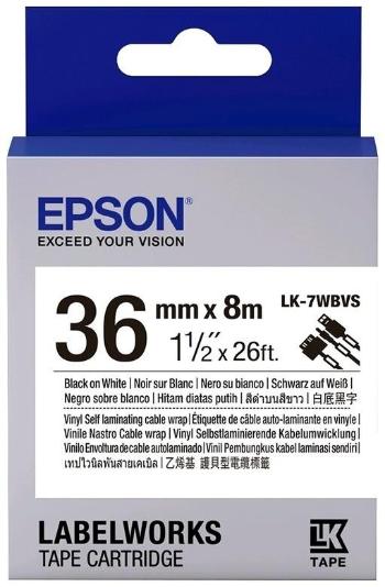 Epson LabelWorks LK-7WBVS C53S657014 36mm x 8m, čierna tlač / biely podklad, samolaminovacia, originálna páska