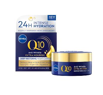 Nivea Výživný nočný krém proti vráskam Q10 Power (Anti-Wrinkle Extra Nourishing Night Cream) 50 ml