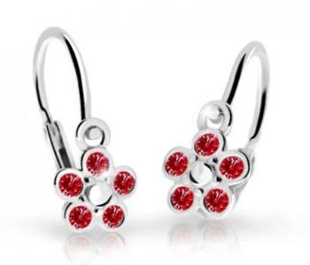 Cutie Jewellery Detské kvietkové náušnice z bieleho zlata C2744-10-X-2 červená