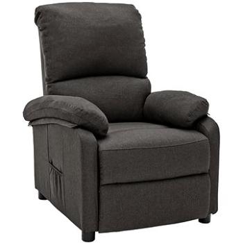 Polohovacie kreslo tmavo sivé textil, 324070