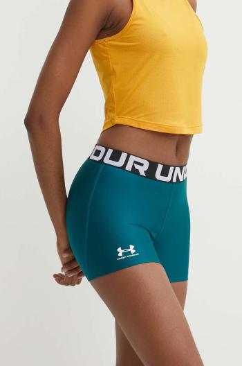 Tréningové šortky Under Armour Authentics tyrkysová farba, s potlačou, stredne vysoký pás