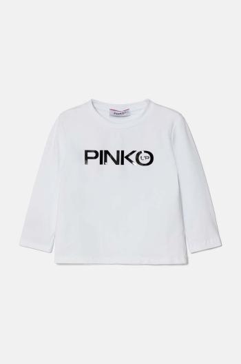 Detské tričko s dlhým rukávom Pinko Up biela farba, F4PIBGTH204