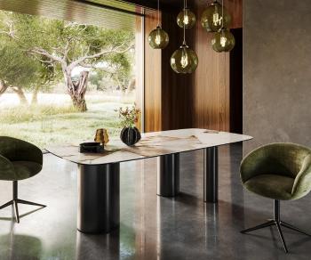 Jedálenský stôl Edge oválny 240x120 keramický Iris FmG Patagonia