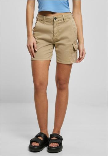 Urban Classics Ladies High Waist Cargo Shorts unionbeige - 33