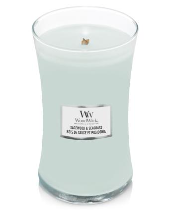 WoodWick Vonná sviečka váza Sagewood & Seagrass 609 g