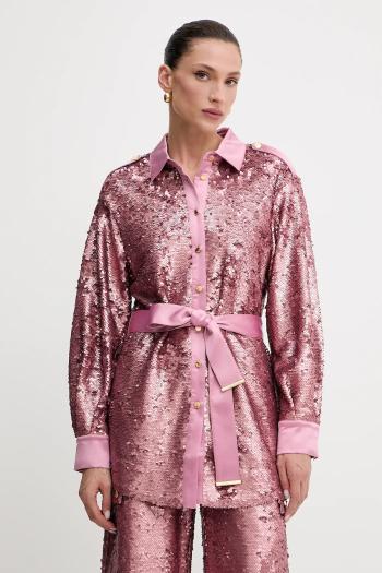 Košeľa Marciano Guess KAIA ružová farba, regular, s klasickým golierom, 5GGN22 6314A