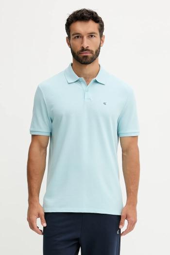 Bavlnené polo tričko Calvin Klein Jeans biela farba, jednofarebné, LV040EM269