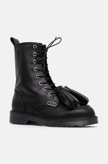 Členkové topánky JW Anderson Tassel dámske, čierna farba, na plochom podpätku, ANW43001A