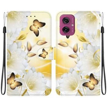 ART Peňaženkový kryt pre Motorola Moto G55 5G GOLD BUTTERFLY