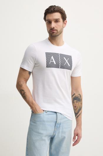 Bavlnené tričko Armani Exchange biela farba, s potlačou, 8NZTCK Z8H4Z