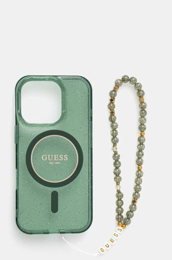 Puzdro na mobil Guess iPhone 16 Pro 6.3 zelená farba, GUHMP16LHGCRELSA