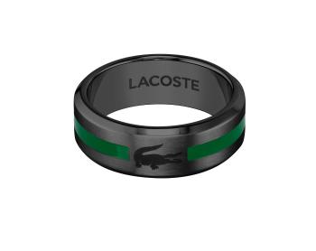 Lacoste Originální černý prsten Stencil 2040084 64 mm