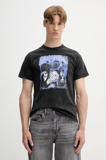 Bavlnené tričko adidas Originals Buffy Tee pánske, čierna farba, vzorované, JX1278