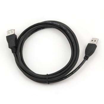 Kabel CABLEXPERT CCP-USB2-AMAF-6 USB A-A 1,8m 2.0 prodlužovací HQ Black, zlacené kontakty