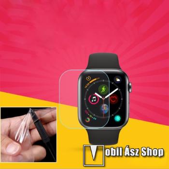 APPLE Watch Series 4, 5, 6, SE, SE (2022) 44mm, TPU okosóra képernyővédő fólia, 1db, Clear, törlőkendővel