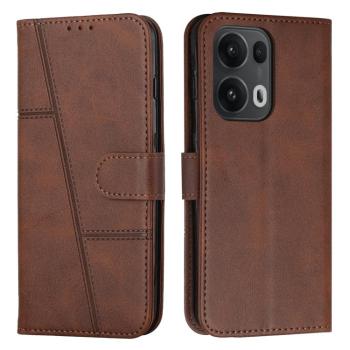 STITCHED Peňaženkový kryt pre Oppo Reno13 Pro 5G tmavohnedý