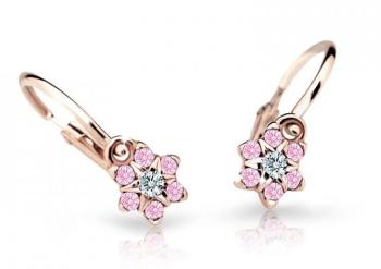 Cutie Jewellery Pôvabné detské náušnice z ružového zlata C2152-10-X-4 ružová