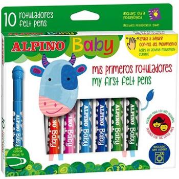 Popisovače ALPINO BABY s okrúhlym hrotom 10 farieb (ikonka_KX6055)