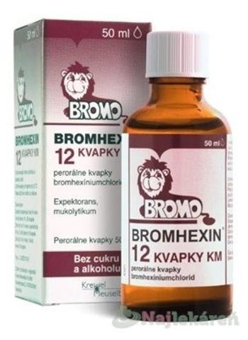 Bromhexin 12 kvapky KM gtt.por.1 x 50 ml