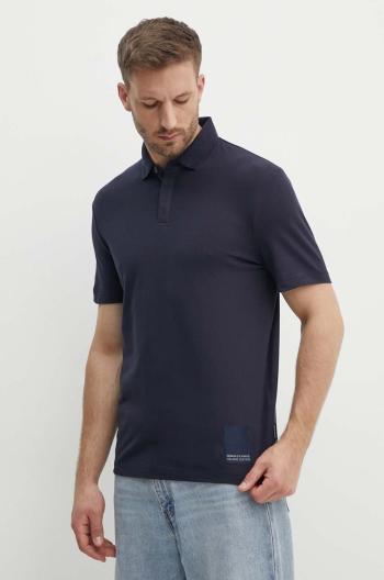 Polo tričko Armani Exchange pánske, tmavomodrá farba, jednofarebné, 3DZFHH ZJXHZ