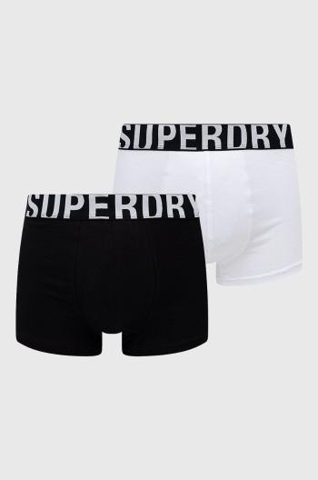 Boxerky Superdry (2-pak) biela farba