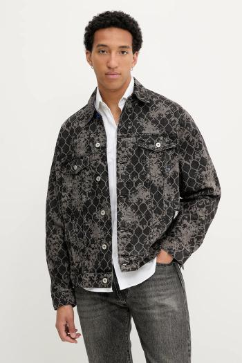 Rifľová bunda Karl Lagerfeld Jeans čierna farba, prechodná, A3M14009