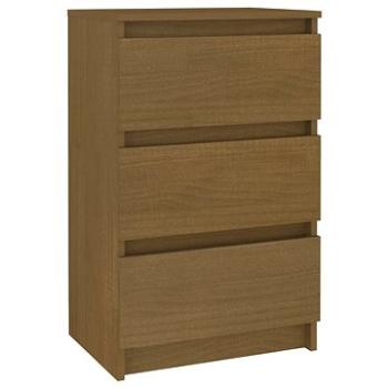 SHUMEE Nočný stolík medovo hnedý 40 × 29,5 × 64 cm masívna borovica, 808089