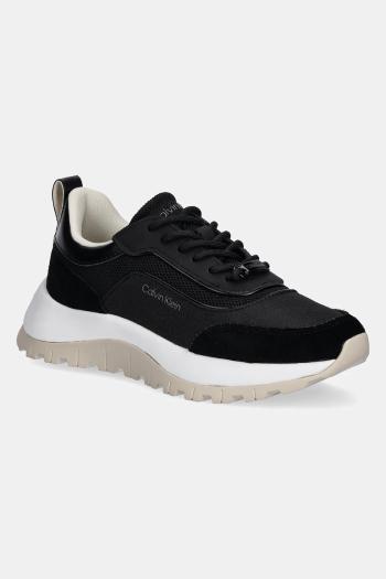 Tenisky Calvin Klein RUNNER LACE UP MESH MIX dámske, čierna farba, HW0HW02487
