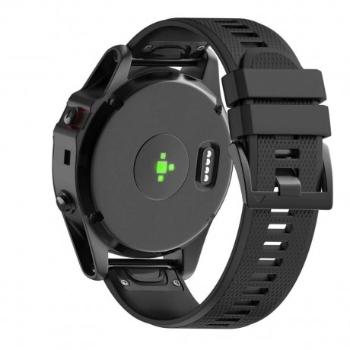 BStrap Silicone Acton remienok na Garmin Fenix 5 / 6 / 6 Pro / 7 / 8 47mm / E, black (SGA001C01)