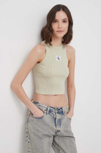 Top Calvin Klein Jeans dámsky, zelená farba, J20J223151