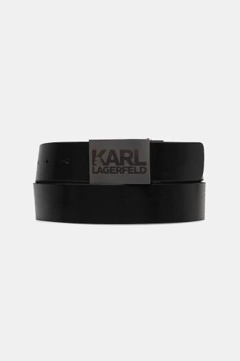 Kožený opasok Karl Lagerfeld čierna farba