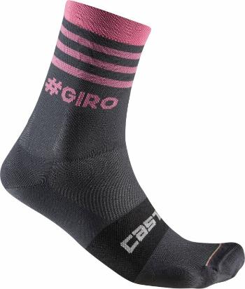 Castelli Giro 13 Stripe Sock Gray/Rosa S/M Kerékpáros zoknik