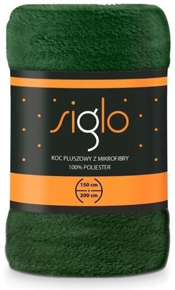 Pléd FARO Siglo Mikroplüss pléd, sötétzöld, 150×200 cm