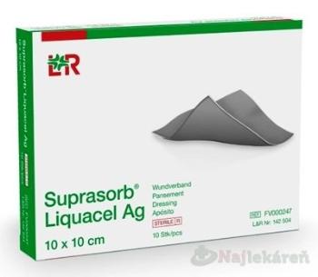 Suprasorb Liquacel Ag Krytie na rany s antimikrobiálnym striebrom, 10 x 10 cm, 10 ks