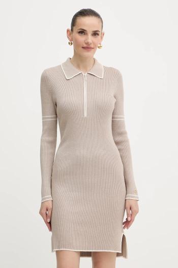 Šaty Liu Jo béžová farba, mini, priliehavé, TF5028.MS49I