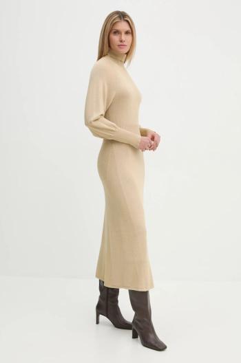 Šaty Bruuns Bazaar béžová farba, maxi, áčkový strih, BBW4281