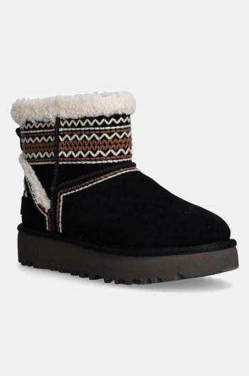 Semišové snehule UGG Classic Mini Atherson čierna farba, 1158281-BLK