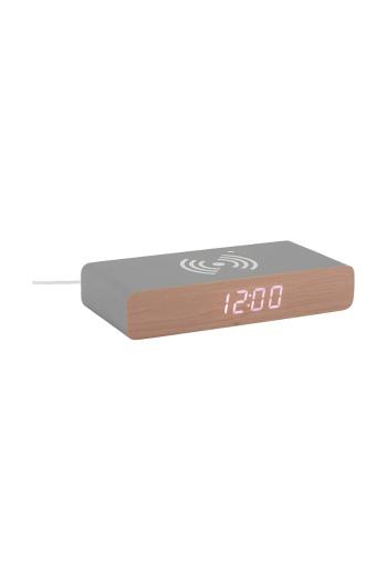 Led budík Karlsson Retro Flat LED 8 cm šedá farba