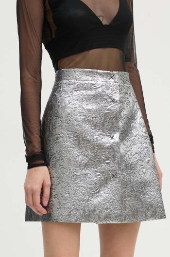 Sukňa MSGM strieborná farba, mini, rovný strih, 3742MDD17.247823