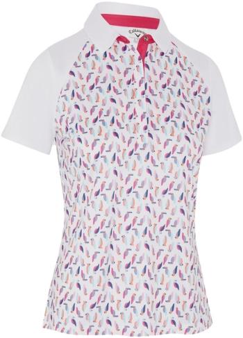 Callaway Birdie/Eagle Printed Short Sleeve Womens Brilliant White XL Polo košeľa