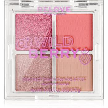 Revolution Relove Pocket Palette paletka očných tieňov odtieň Wild Berry 4x0.72 g